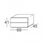 Nachttisch 2 Schubladen: cm 69 t.45 h.41