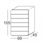 settimanale 6 cassetti: cm 69 p.45 h.105 - +€ 707,84