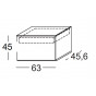 high bedside table with internal drawer: cm 63 d.45,6 h.45