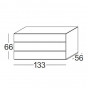 comò 3 cassetti: cm 133 p.56 h.66 - +€ 937,07
