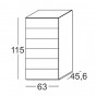 settimanale 6 cassetti: cm 63 p.45,6 h.115 - +€1,047.00