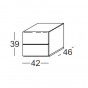 comodino 2 cassetti: cm 42 p.46 h.39