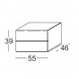 comodino 2 cassetti: cm 55 p.46 h.39