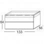 comò 2 cassetti con cassetto interno: cm 133 p.56 h.64 - +€ 874,50