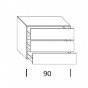 3-Schubladen-Kommode: cm 90 h.67,5