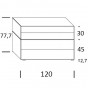 comò a 4 cassetti: cm 120 h.77,7 - +€ 594,59