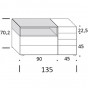 6-drawer dresser and open compartment: cm 135 h.67,5 - +€737.55