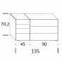 comò a 7 cassetti: cm 135 h.67,5 - +€ 568,34