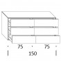 comò a 6 cassetti: cm 150 h.67,5 - +€ 412,68