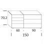 comò a 7 cassetti: cm 150 h.67,5 - +€ 610,88