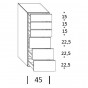 settimanale a 6 cassetti: cm 45 h.112,5 - +€ 196,39