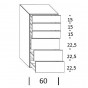 Wochenkommode mit 6 Schubladen: cm 60 h.112,5 - +321,82 €