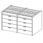 with 16 drawers and glass top - +€454.02