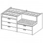mit 11 Schubladen, Glasplatte und Sitz mit 60 cm Kissen - +1.166,97 €