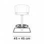 SR - quadratisches Untergestell und runde Fußstütze - mit gepolsterter Schale - +13,25 €