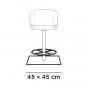 SR - base carrée et repose-pieds rond - avec coque rembourrée - +13,52 €