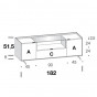 with drawer, two hinged doors and central open compartment - +€73.26