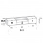 with drawer, two drop-downs and central open compartment - +€116.82