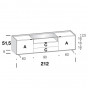 with two drawers, two hinged doors and central open compartment - +€113.85