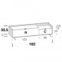 cm h.35,5 - with drop-down door and low drawer