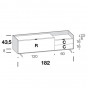 cm h.43,5 - with drop-down door and double low drawer - +€86.13