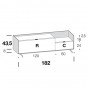 cm h.43,5 - with drop-down door and low drawer - +€44.55