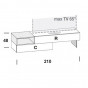 cm h.48 - with n.1 drop-down door and n.1 drawer - +€39.60
