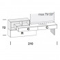 cm h.72 - with n.1 drop-down door and n.2 drawers - +€186.12