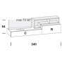cm h.64 - with n.1 drop-down door and n.1 drawer - +€34.65
