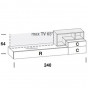 cm h.64 - with n.1 drop-down door and n.2 drawers - +€64.35