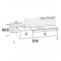 with two drawers and two open compartments - cm h.52,5 - +€16.83