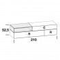with two tilt doors, drawer and open compartment - cm h.52,5 - +€1,009.80