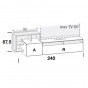 with hinged door, tilt door and two open compartments - cm h.67,5 - +€546.48