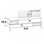 with tilt door, drawer and two open compartments - cm h.52,5 - +€455.40