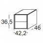 comodino a 2 cassetti: cm 42,2 p.46 h.36,5