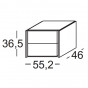 comodino a 2 cassetti: cm 55,2 p.46 h.36,5