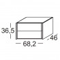 comodino a 2 cassetti: cm 68,2 p.46 h.36,5