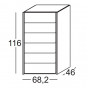 settimanale a 6 cassetti: cm 68,2 p.46 h.116 - +€ 614,87