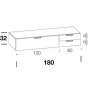 cm h.32 - con n.1 anta a ribalta da 120 cm e n.2 cassetti sovrapposti da cm 60 - +€47.52