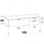 cm h.40 - con n.1 anta a ribalta da 120 cm e n.2 cassetti sovrapposti da cm 60 - +€107.91