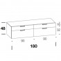 cm h.48 - con n.2 ante a ribalta da cm 90 e n.2 cassetti da cm 60 - +€284.13