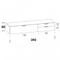 cm h.40 - con n.1 anta a ribalta da 150 cm e n.2 cassetti sovrapposti da cm 90 - +€110.88