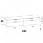 cm h.48 - con n.2 ante a ribalta da cm 120 e n.2 cassetti da cm 120 - +€352.44