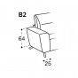 bracciolo B2 squadrato - cm 25