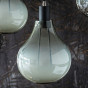 vetro artistico decorato fumé bianco, portalampada in metallo verniciato nero - +€43.34