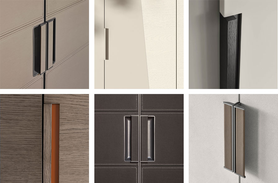 Collage with detail of hinged door handles