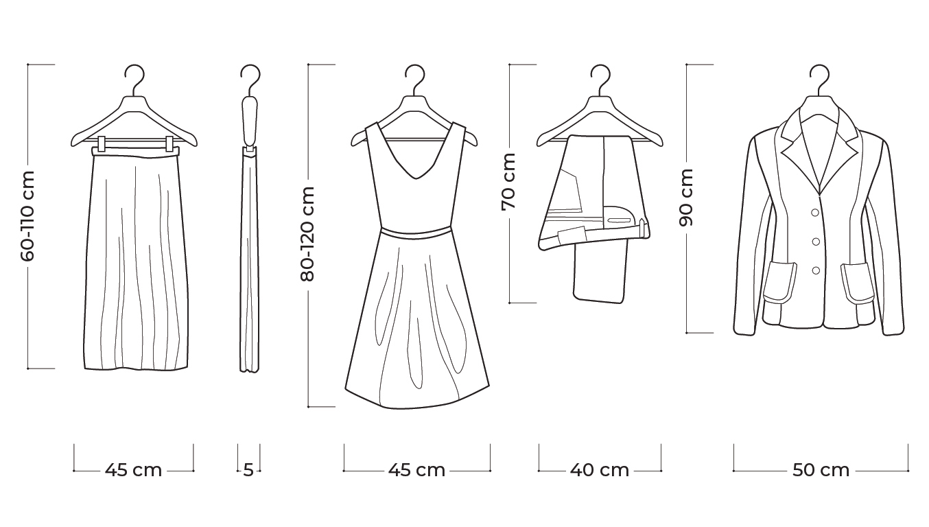 Dimensioni abiti e accessori