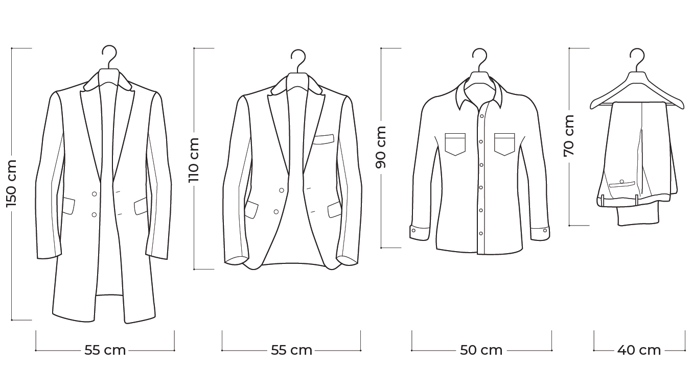 Dimensioni abiti e accessori