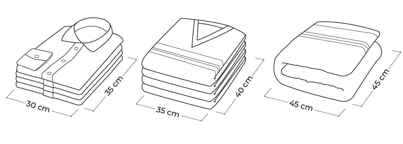 Dimensioni abiti e accessori