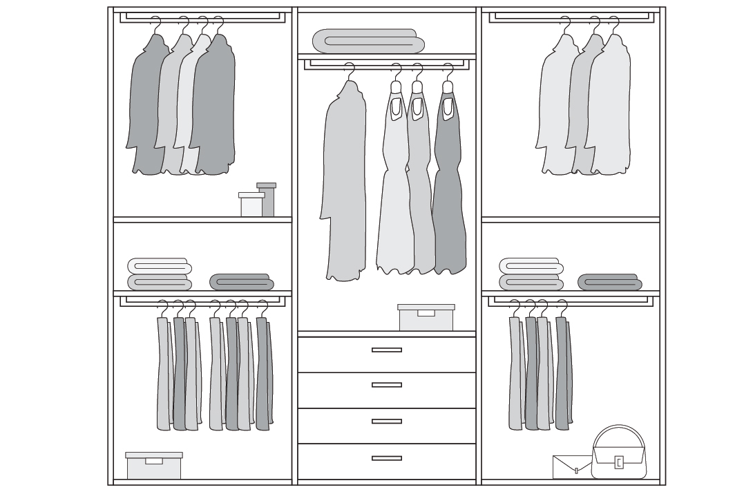 Configurazione ideale armadio per due